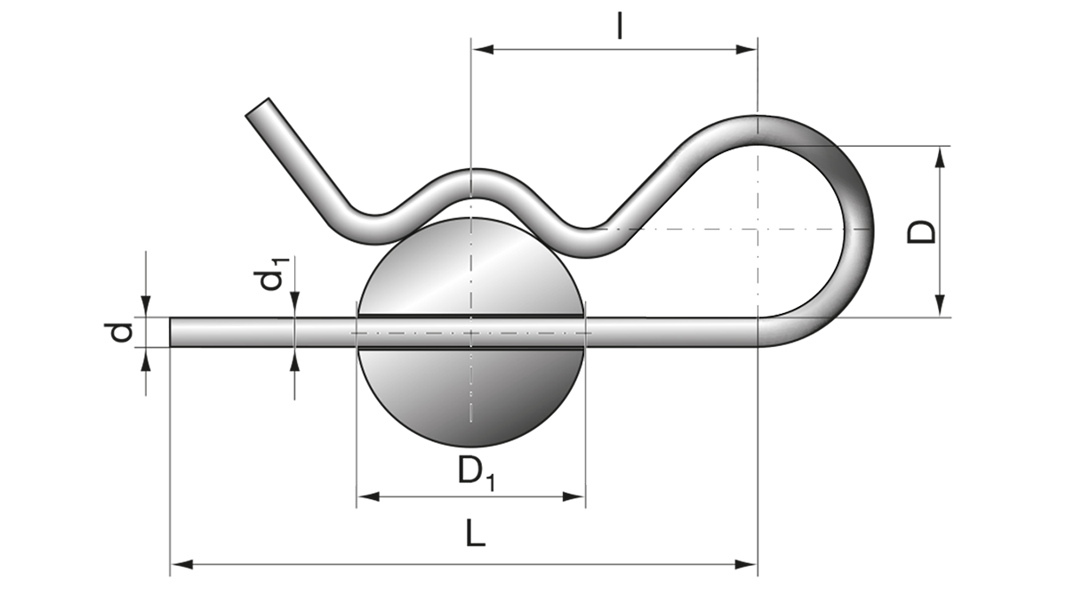Federstecker einfach, Edelstahl 1.4310, Artnr. FE15-1 Federstecker einfach, Edelstahl 1.4310, Artnr. FE15-1