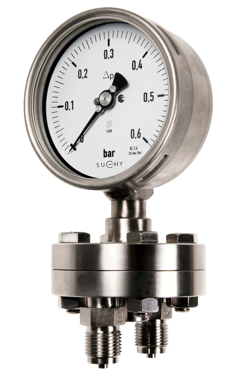 Differenzdruckmanometer mit Plattenfedermessglied Differenzdruckmanometer mit Plattenfedermessglied